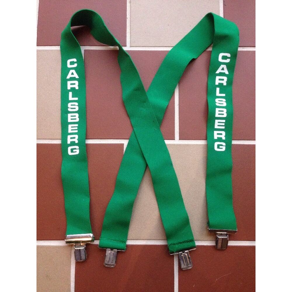 Vintage Carlsberg Danish Beer Oktoberfest St. Patricks Day Green Suspenders